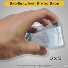 100 x Anti Static Shielding ESD Bags 3″ x 5″ Zip Lock Reclosable 3 x 5