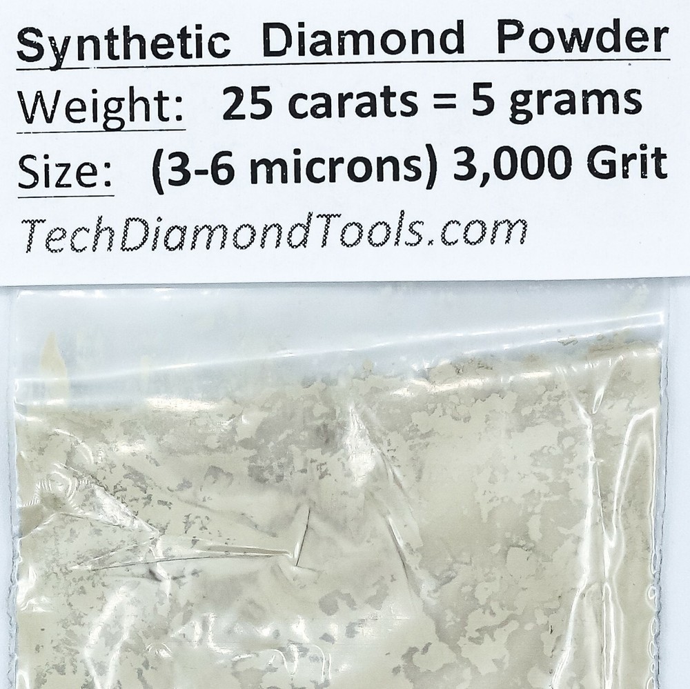 TechDiamondTools Diamond Powder 3,000 Grit 3-6 Microns, 25 cts = 5 Grams