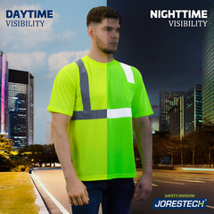 5 pack Hi Vis T Shirt ANSI Class II Reflective Safety Lime Short Sleeve