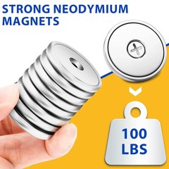 4 Pc or 8 Pc round Base Cup Magnet 100LBS Strong Rare Earth Magnet Heavy Duty