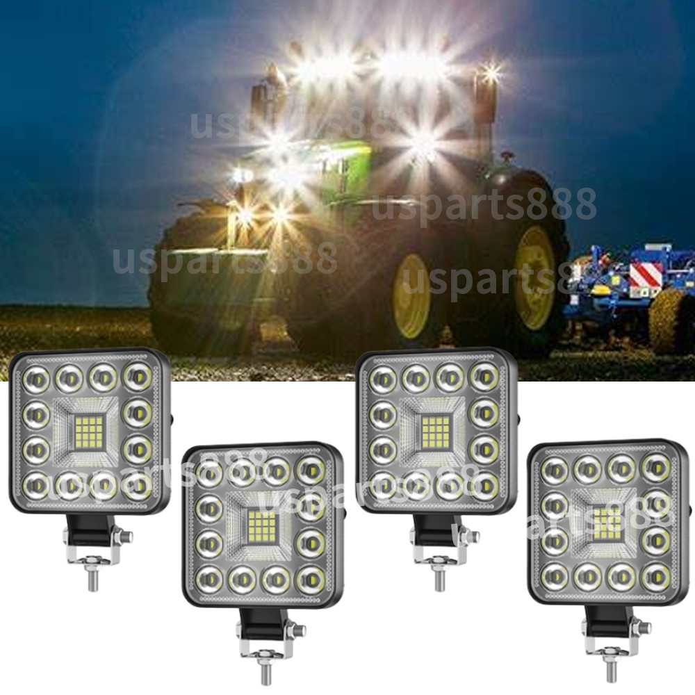 4PCS LED Work Lights for Caterpillar John Steers Excavator Forklift Loader Grane