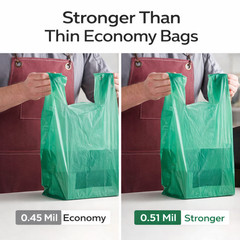 Any Color Bags 1/6 Large 21 x 6.5 x 11.5 T-Shirt Plastic Grocery Shopping 0.51 M