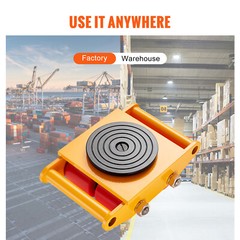 4PCS 17637LBS/8T Machinery Skate Dolly Machinery Mover Loading 4 PU Wheels