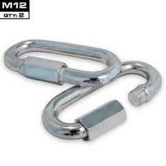 MEISTER QUICK LINK SCREWLOCK CARABINERS – M12 x 2 PACK – Galvanized Steel Clips
