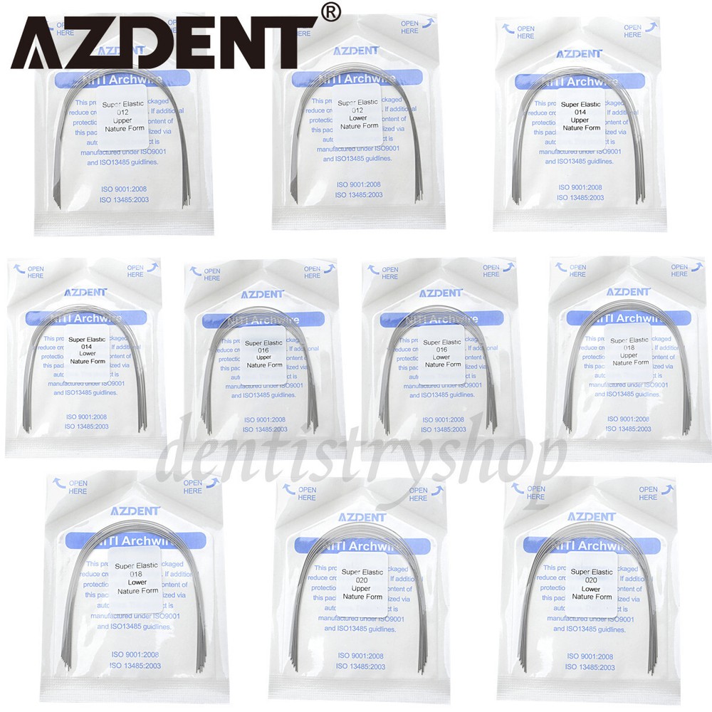 10X AZDENT Dental Orthodontics Super Elastic Niti Round Arch Wire Nature Form