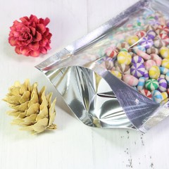 100/500/1000 Single-Sided Window Silver Mylar Foil Stand Strong Zip Seal Bags