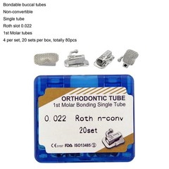 Dental Orthodontic Buccal Tubes 1st 2nd Molar Bondable Tube Roth MBT 022 Single