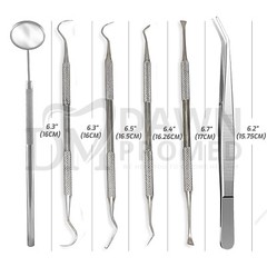 6 Pcs Dental Pick Hygiene Tool Set Tooth Scraper Plaque Tartar Remover Gum Floss