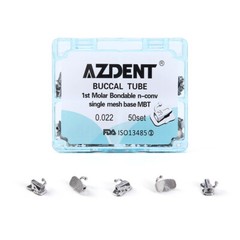 AZDENT Dental Ortho Buccal Tube 1st 2nd Molar Roth/MBT 022 018 Bondable Non-Conv