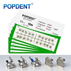 POPDENT Dental Orthodontic Metal Brackets MIM MBT/ROTH 022/018 345H Monoblock