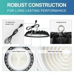 4Pcs 300W UFO Led High Bay Light Commercial Industrial Warehouse Factory Light
