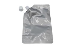 50 Silver Stand Up Beverage Drink Pouches w/ Corner Spout + Funnel Various Sizes