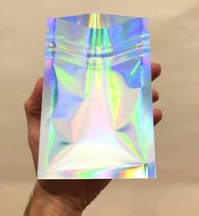 Resealable Zip Foil Storage Bags Holographic Iridescent | Food, Jewelry 4×6 [50]