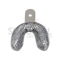 6 Metal Dental Impression Trays set Perforated Upper & Lower Denture Edentulous