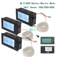 DC 0-300V 50/100/200/400A Voltage Current Power Meter STN LCD Hall Coulombmeter