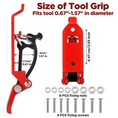 PercyEffie 4 Pcs Shovel Mount Heavy Duty Mounts for Roof Rack Red