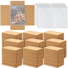 100 Pack Corrugated Comic Book Mailers 7.8 x 11 x 1.2 Inch with 100 Bubble Ba…