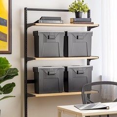 Slim Portable Letter/Legal File Tote Box, 4 Pack, BPA-Free Plastic Storage Bi…