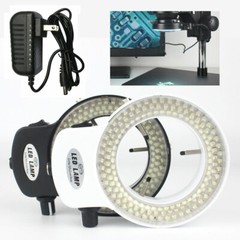 Adjustable 144 LED Bulbs Microscope Ring Light Illuminator Lamp US Plug #SH