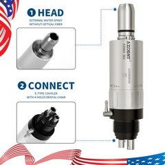 AZDENT Dental Handpiece Slow Low Speed Contra Angle Straight Air Motor 2/4Hole