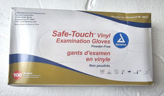 Dynarex Safe-touch Vinyl Exam Gloves, Powder Free, Medium, 10 Box Of 100 Gloves,