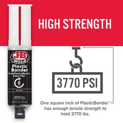 JB Weld Plastic Weld Quick Setting Epoxy Syringe Bonder Repair Glue Black