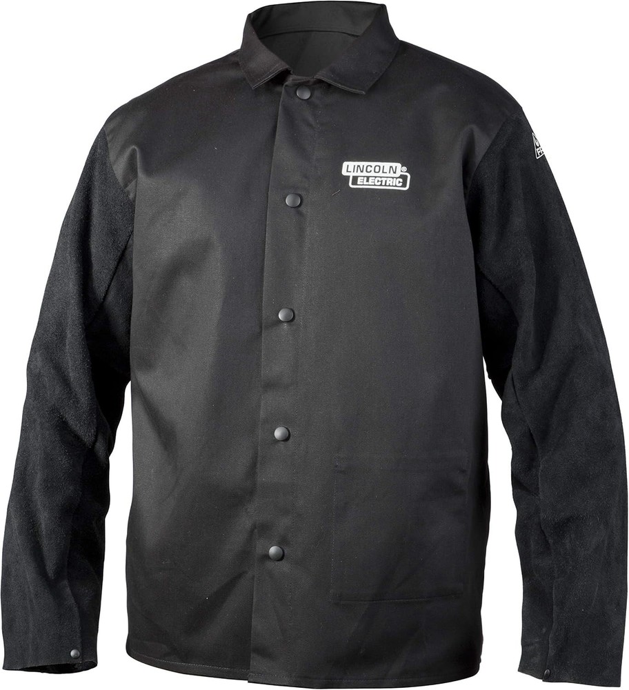 Lincoln Electric unisex adult Traditional Split Leather Sleeved Welding Jacket,