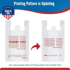 1000-2000 Thank You T-Shirt Bags 12″ x 6.5″ x 21″, Plastic Grocery Shopping Bags