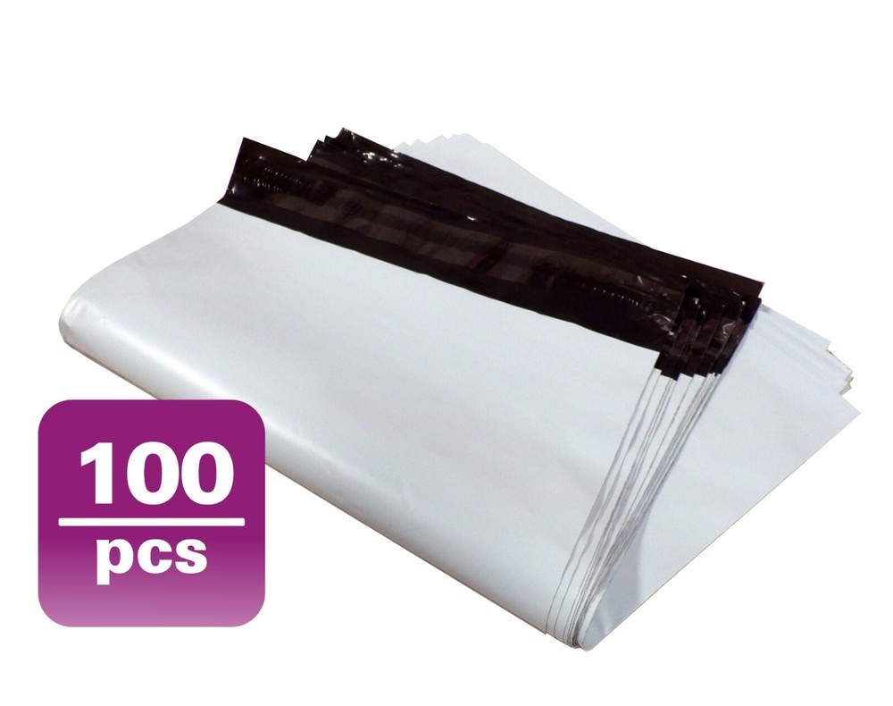Fantasybuy 100 #M5 WHITE POLY MAILERS ENVELOPES Self Sealing BAGS 12 x 15.5
