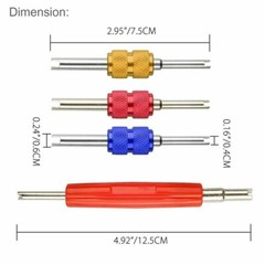 4PCS Dual Schrader Valve Core Remover Tool A/C HVAC Air Conditioning Tire Repair