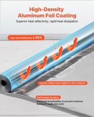 VEVOR Double Reflective Insulation Roll Perforated Radiant Barrier 48in x 125ft