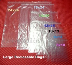 LARGE Reclosable Seal-Top Clear BIG Clothing Merchandise Storage Bags 2 Mil