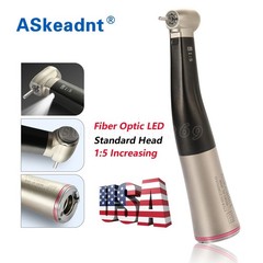 Dental 1:5 Increasing Fiber Optic LED Contra Angle Handpiece/1:5 Cartridge Rotor