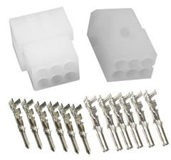 6-PIN MOLEX .093 SERIES FREE HANGING CONNECTOR SET. 1 SET. 22-18 AWG