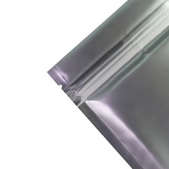 Flat Silver Metallic Mylar Foil Zipper Seal Resealable Bags Smell Proof Pouch