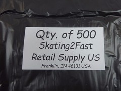 500 Qty. Plastic T-Shirt Shopping Bags 1/6 Black with Handles 11.5″ x 6.5″ x 22″