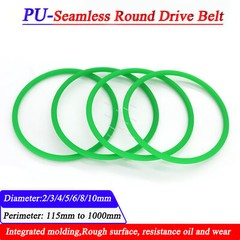 PU Solid Round Belt Polyurethane Close Loop Drive Belting Dia: 2/3/4/5/6/8/10mm