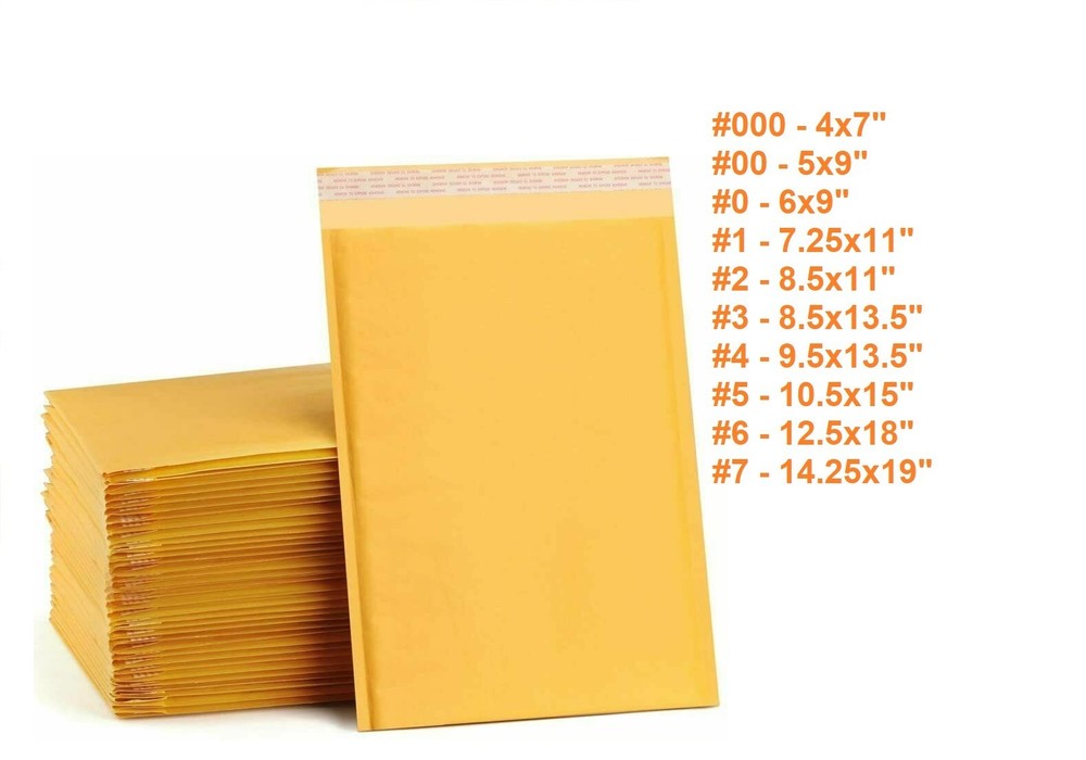 Kraft Bubble Mailers ANY SIZE US Made Padded Envelopes Shipping Mailing Bags