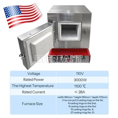 2000W/3000W Dental Lab 1100℃ Burnout Furnace High Temperature Fiber Ceramic Oven