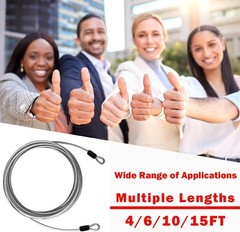 2 Pack 1/8″ Stainless Steel Security Cable, 4FT Double Loop Chain Wire Rope
