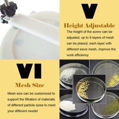 110V 125W 7.87″ Electric Sieve Stainless Steel Vibrating Sifter no Sieve Mesh