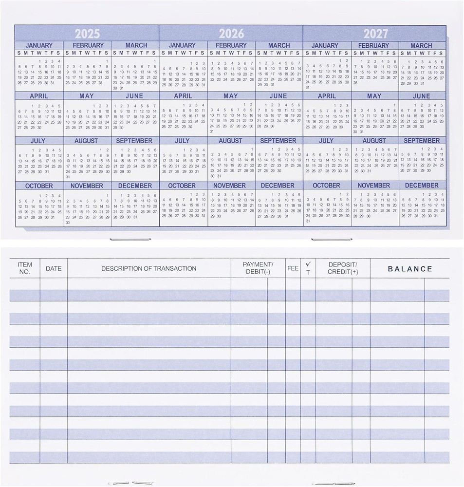 20 Pack Checkbook Register Blank Transaction Ledger For Personal Business Bank