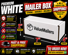100 – 7 x 4 x 2 White Corrugated Shipping Mailer Packing Box Boxes