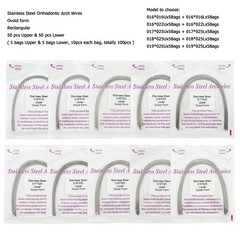 Orthodontic Arch Wire Niti Stainless Steel Round Rectangular Ovoid Natural Form
