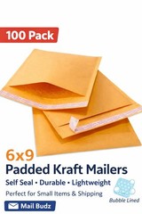 100 #0 6×9 Kraft Paper Padded Bubble Envelopes Mailers Shipping Case 6”x9”