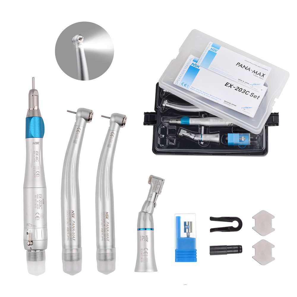 NSK Type Dental LED PANA MAX High Speed Handpieces+Low Speed EX203C 2H+ Bearing