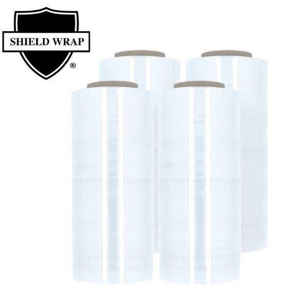 18″ x 1500′ 90 Gauge 4 Rolls Cast Hand Stretch Wrap Clear Plastic Shrink Film