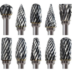 10pcs Carbide Burr Set 1/8″ Shank Rotary Tool Rasp Bits for Metal Wood – NEW