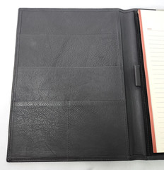 Poltrona Frau Leather Portfolio Dark Gray Snap Flap Close for 8.5 x 11 Notepad