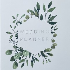 Wedding Planner White & Leaves Organizer Guide Book for The Bride To Be